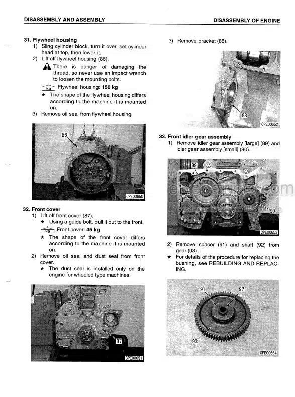 Photo 7 - Komatsu 170-3 Series SA6D170E-3 To SAA6D170E-P970 Shop Manual Diesel Engine SEBM023412