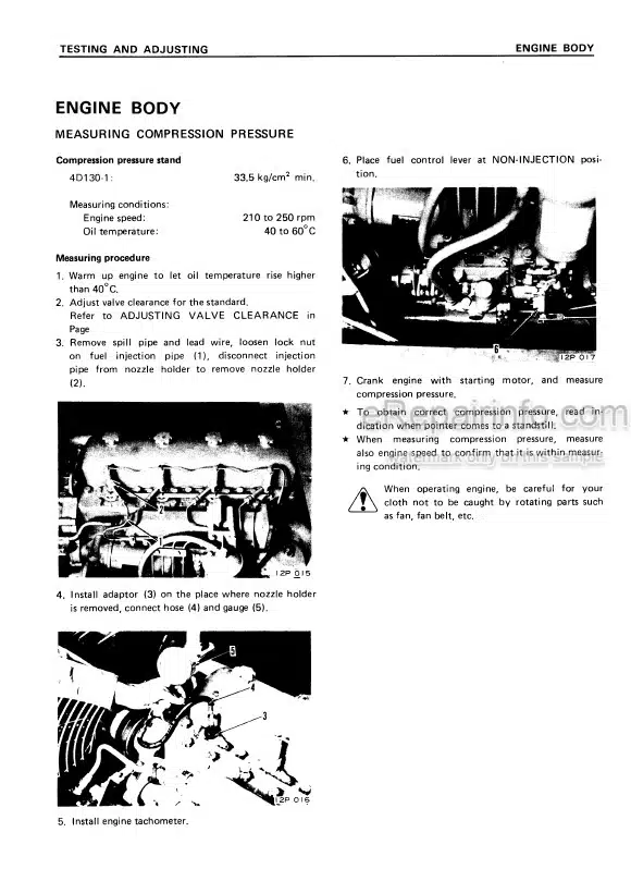 Photo 1 - Komatsu 4D130-1 Series Shop Manual Diesel Engine SEBE6114Z00