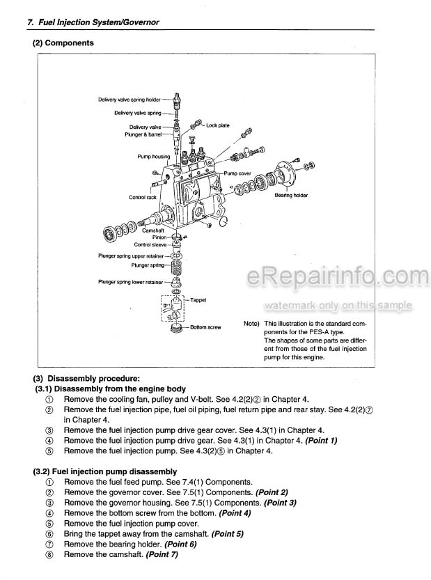 Photo 5 - Komatsu 4D98E 4D106 S4D106 Series Shop Manual Engine WEBM4D9801