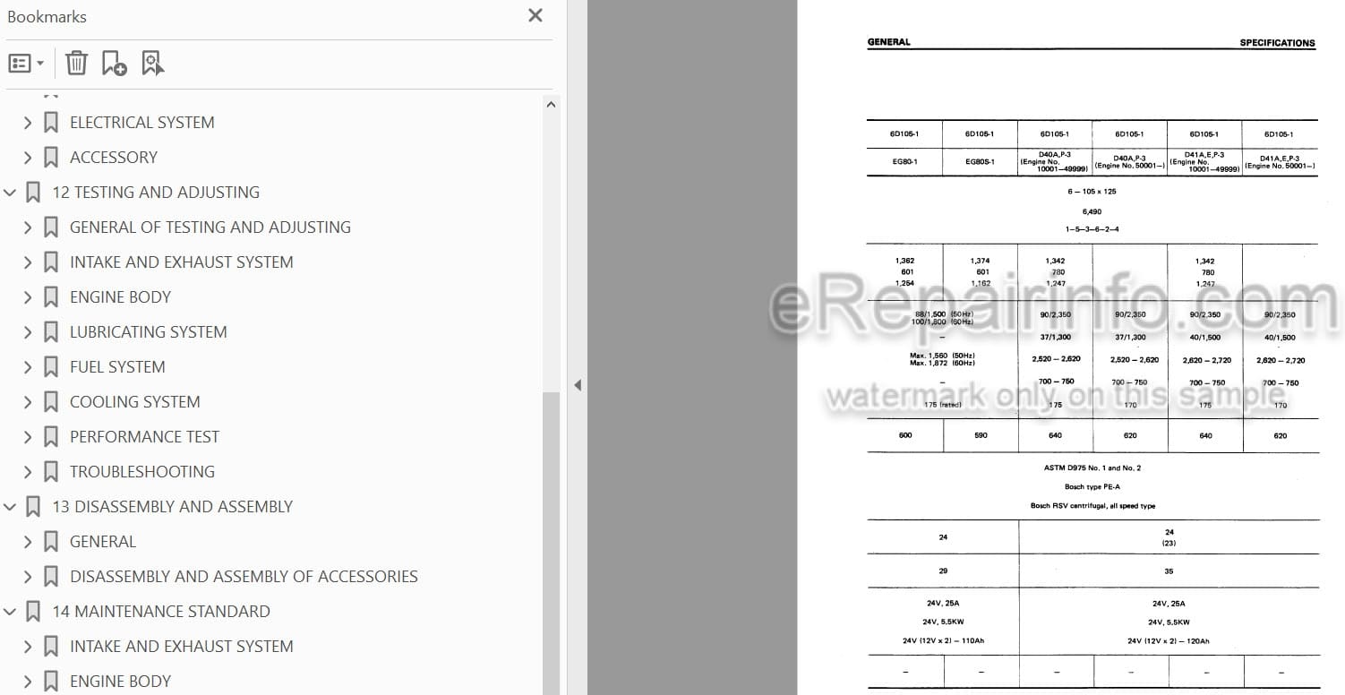 Photo 4 - Komatsu 6D105 Series Shop Manual Diesel Engine SEBE61360109