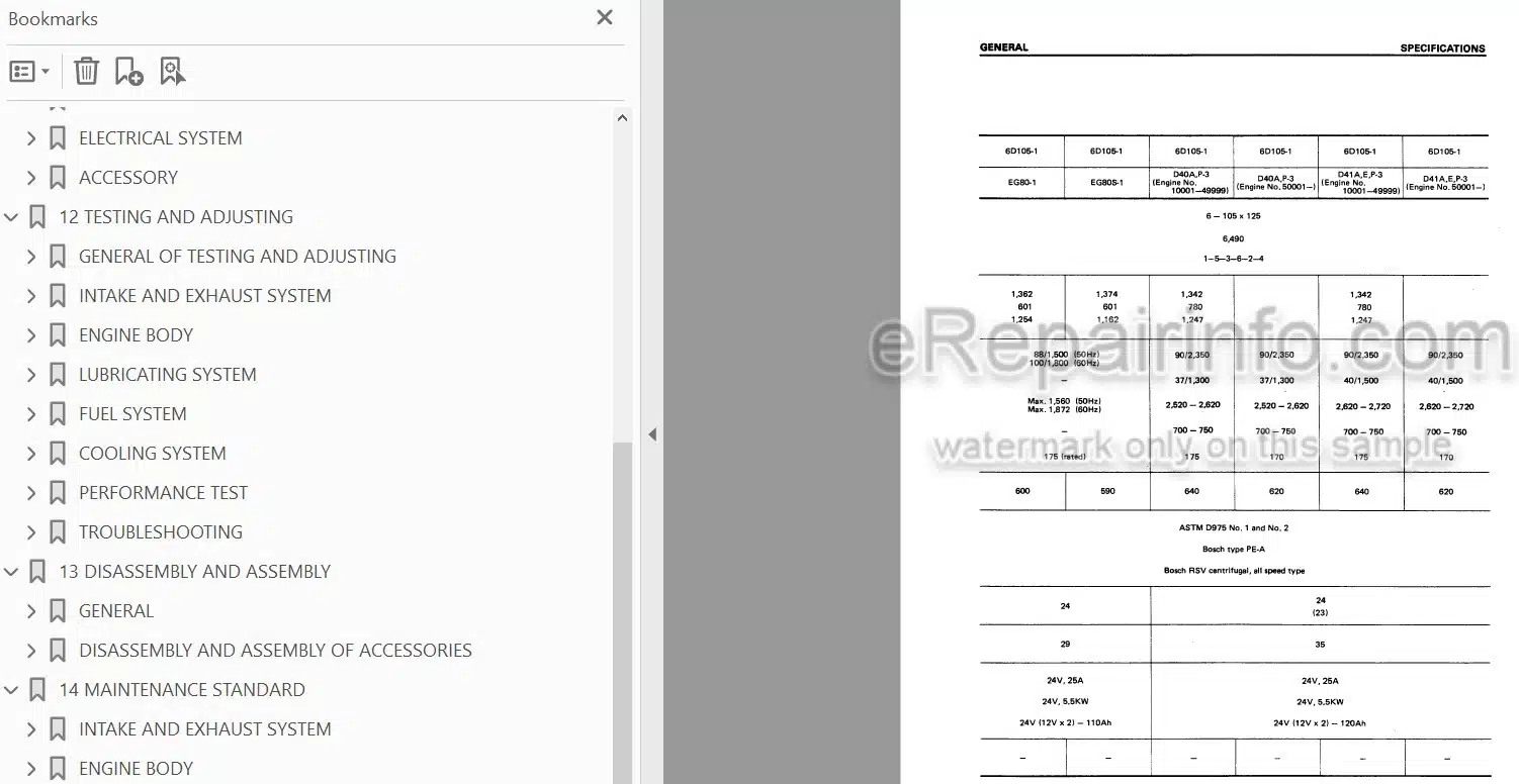 Photo 4 - Komatsu 6D105 Series Shop Manual Diesel Engine SEBE61360109