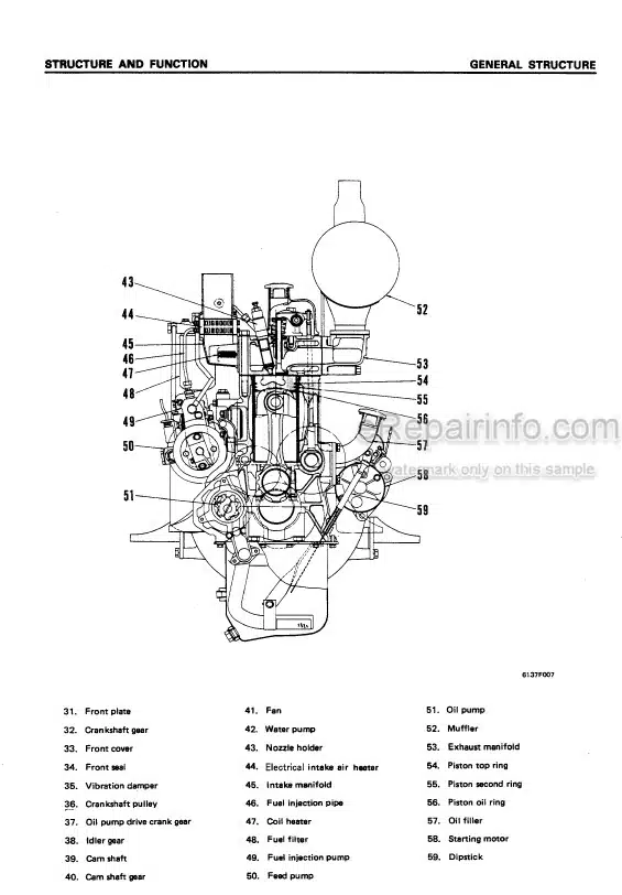Photo 3 - Komatsu 6D105 Series Shop Manual Diesel Engine SEBE61360109