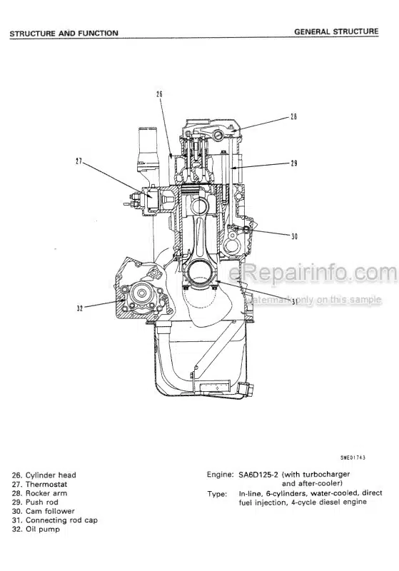 Photo 3 - Komatsu 6D125-2 Series Shop Manual Engine SMEE1250K0