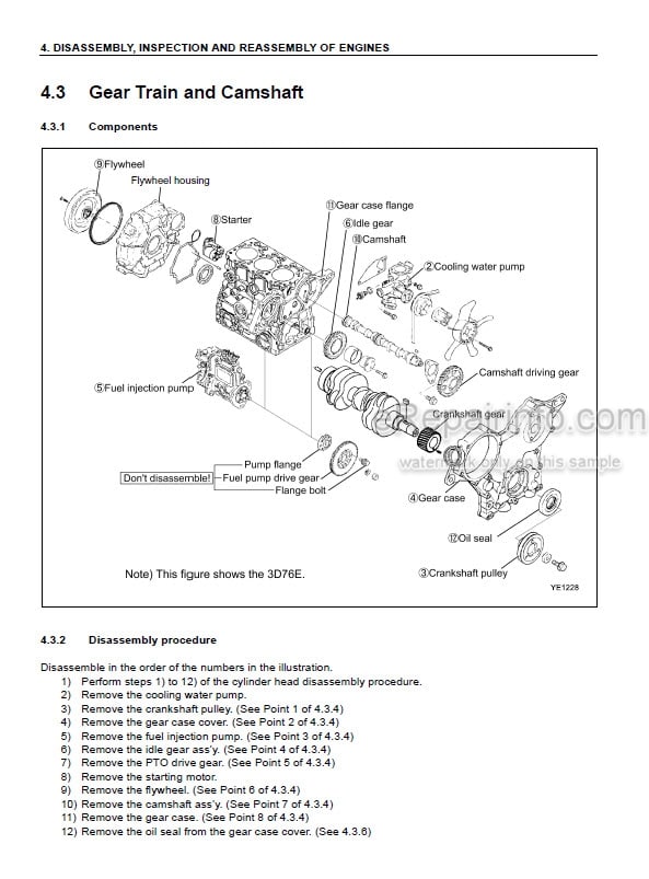 Photo 3 - Komatsu 70E 76E-5 Series Shop Manual Diesel Engine SEBM037701