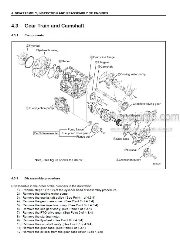 Photo 3 - Komatsu 70E 76E-5 Series Shop Manual Diesel Engine SEBM037701