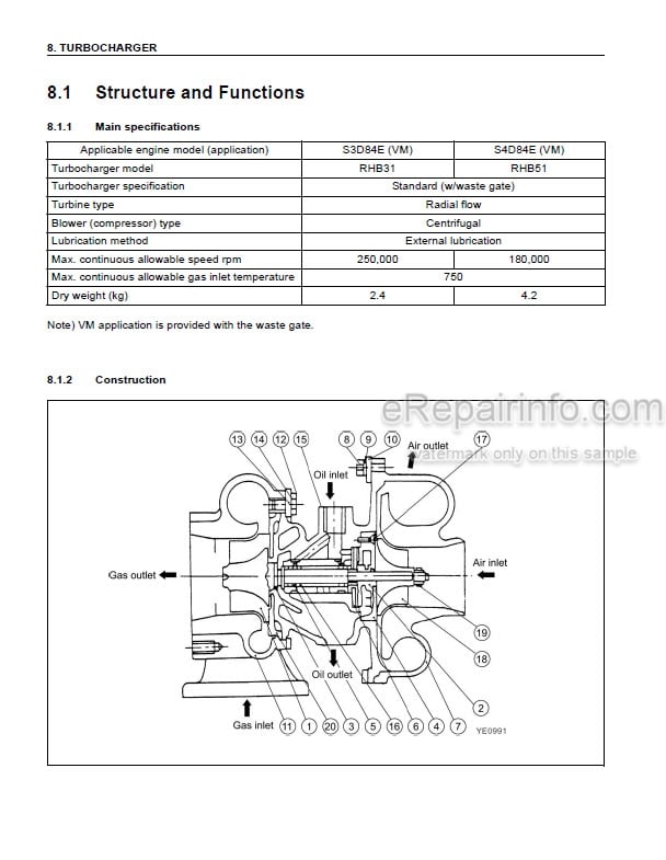 Photo 3 - Komatsu 82E To 98E Series Shop Manual Diesel Engine SEBM035103