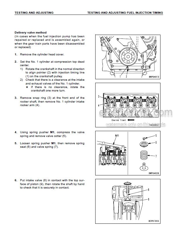 Photo 5 - Komatsu 95-3 Series Shop Manual Diesel Engine SEBM031001