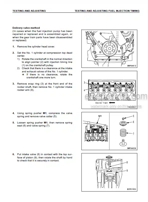 Photo 5 - Komatsu 95-3 Series Shop Manual Diesel Engine SEBM031001