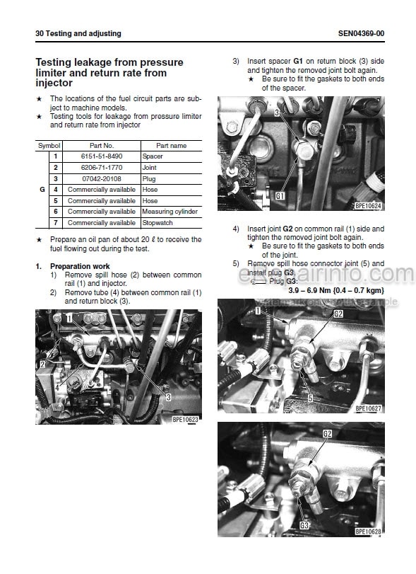 Photo 6 - Komatsu 95E-5 Series Shop Manual Engine SEN01966-14