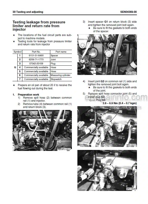 Photo 12 - Komatsu 95E-5 Series Kohag Spec Shop Manual Engine SEN04357-00