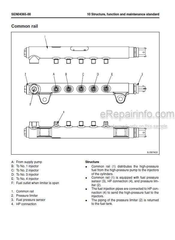 Photo 5 - Komatsu 95E-5 Series Kohag Spec Shop Manual Engine SEN04357-00