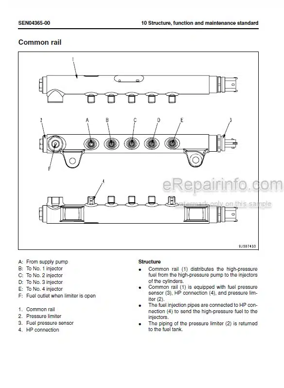 Photo 5 - Komatsu 95E-5 Series Kohag Spec Shop Manual Engine SEN04357-00