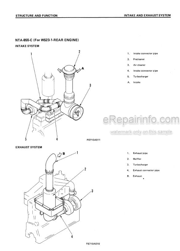 Photo 3 - Komatsu Cummins N855C NT855C NTA855C Shop Manual Diesel Engine SEBE6710A03