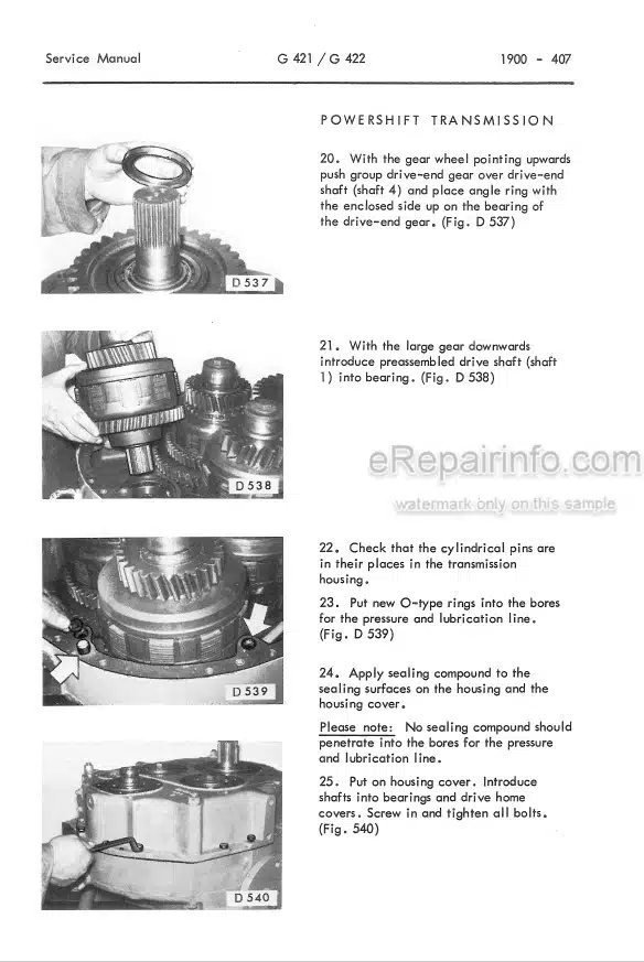 Photo 12 - Komatsu G421 G422 G521 G522 G523 Service Manual Transmission 2975413M1