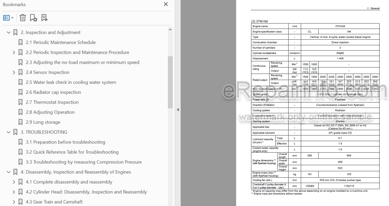 Photo 5 - Komatsu TNV 3D82AE To S4D106 Series Shop Manual Diesel Engine WEBMTNV000
