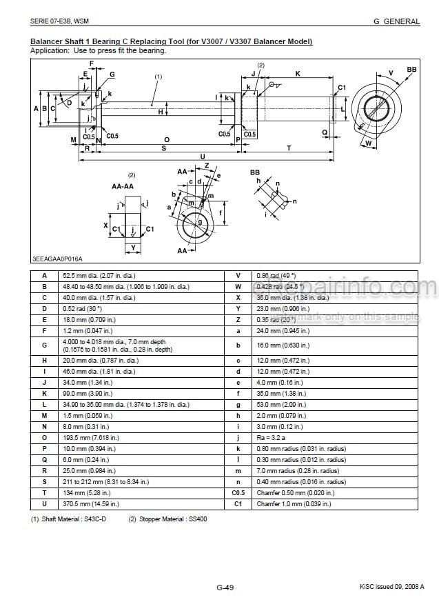 Photo 3 - Kubota 07-E3B Series Workshop Manual Diesel Engine