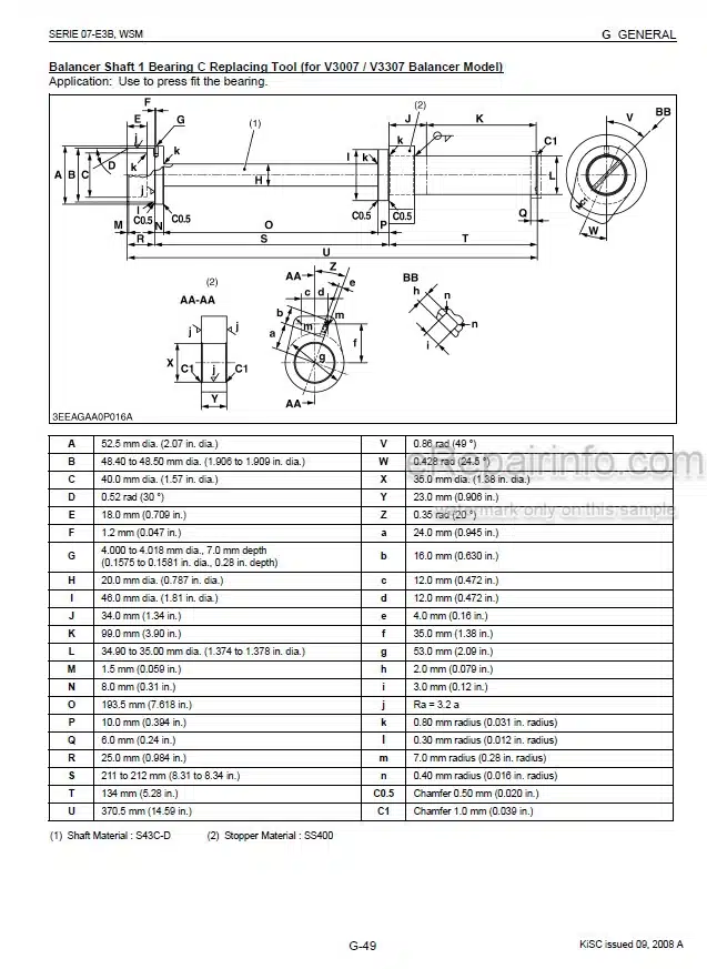 Photo 3 - Kubota 07-E3B Series Workshop Manual Diesel Engine