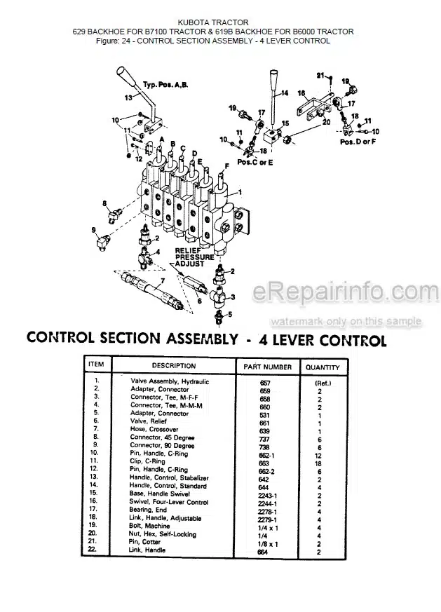 Photo 6 - Kubota 629 Operators Manual Backhoe For B7100 B6000 Tractor