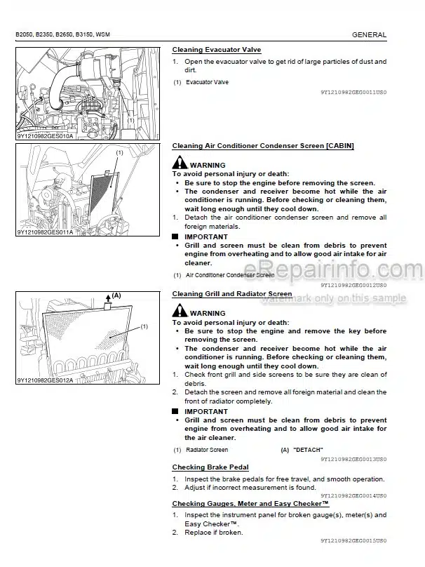 Photo 6 - Kubota B2050 B2350 B2650 B3150 Workshop Manual Tractor