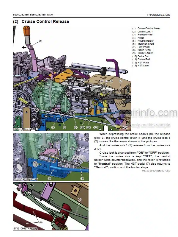 Photo 3 - Kubota B2050 B2350 B2650 B3150 Workshop Manual Tractor