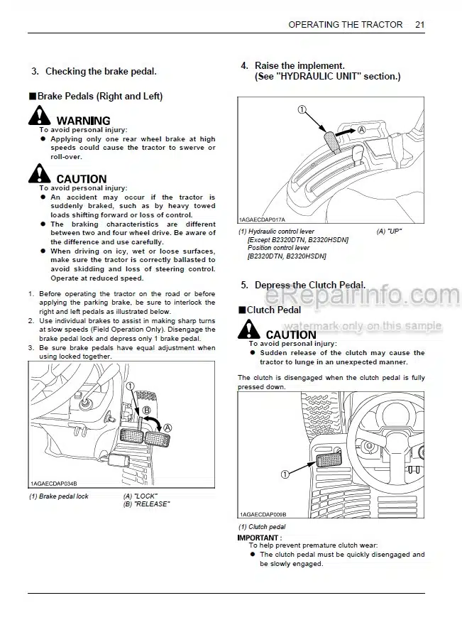 Photo 1 - Kubota B23320 B2620 B2920 B2320 Narrow Operators Manual Tractor 6C300-6313-6