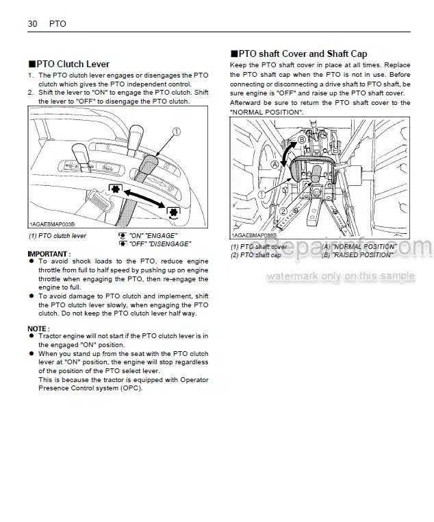 Photo 5 - Kubota B2650 B3350 B3350SU Operators Manual Tractor 6C410-6311-8