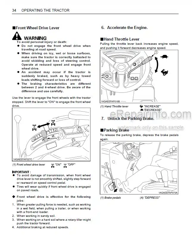 Photo 1 - Kubota B2650 B3350 B3350SU Operators Manual Tractor 6C410-6311-8