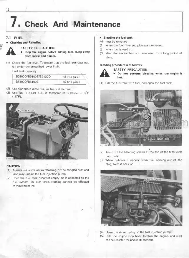 Photo 7 - Kubota B2710 B2910 B7800 Operators Manual Tractor