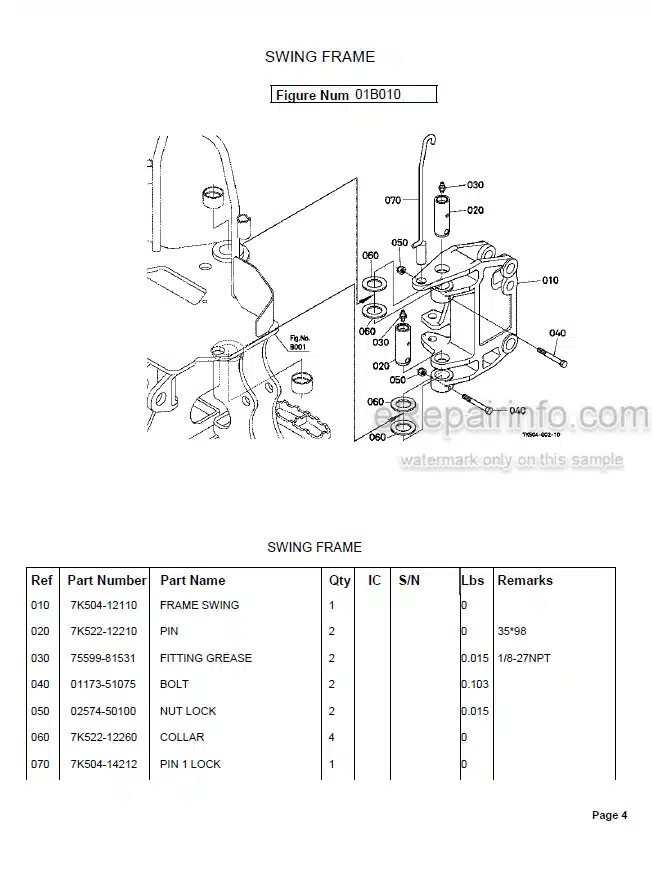 Photo 6 - Kubota BH65 Parts Book Backhoe