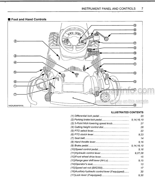 Photo 4 - Kubota BX1850 BX2350 Operators Manual Tractor K2581-7121-2