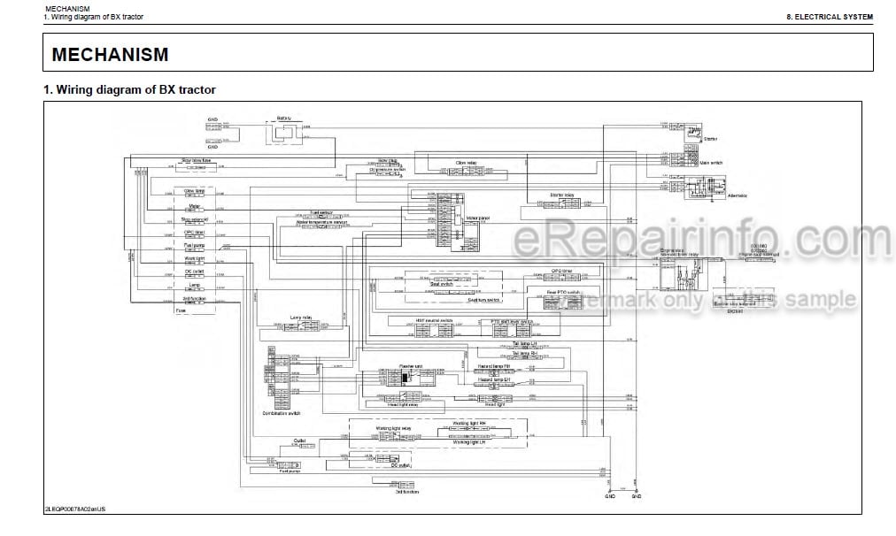 Photo 3 - Kubota BX1880 To RCK54D-26BX Workshop Manual Tractor Mower