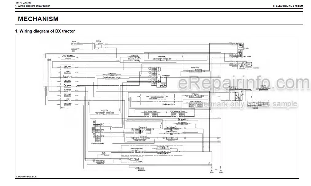 Photo 3 - Kubota BX1880 To RCK54D-26BX Workshop Manual Tractor Mower