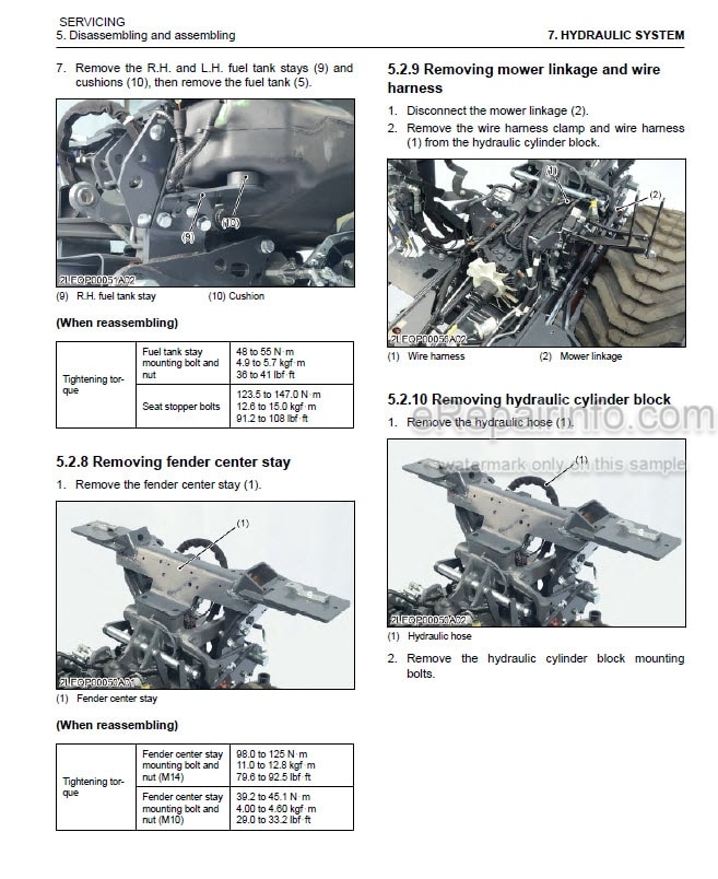 Photo 3 - Kubota BX1880 To RCK54D-26BX Workshop Manual Tractor Mower