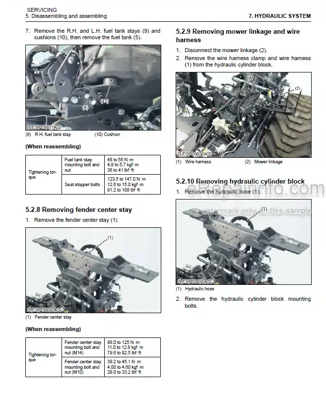 Photo 2 - Kubota BX1880 To RCK54D-26BX Workshop Manual Tractor Mower