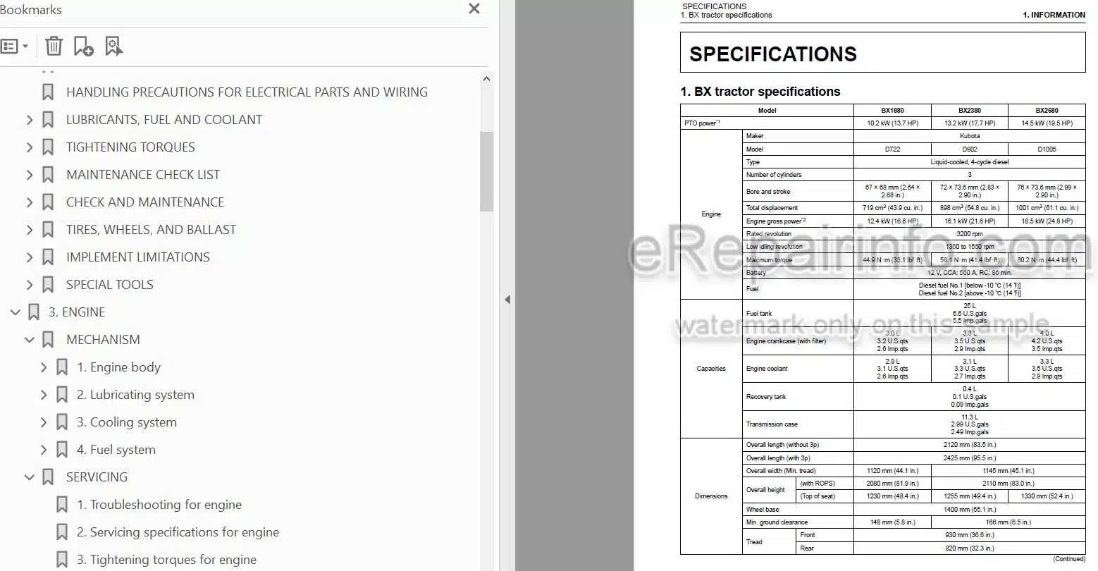 Photo 4 - Kubota BX1880 To RCK54D-26BX Workshop Manual Tractor Mower