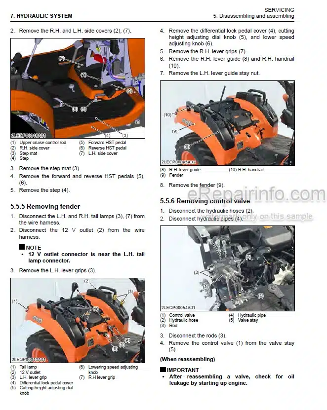 Photo 11 - Kubota BX23S To RCK60B Workshop Manual Tractor Front Loader Backhoe Mower