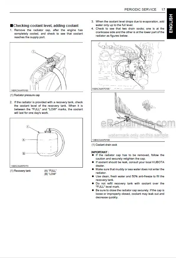 Photo 1 - Kubota D1503-M-E To V2403-M-E Operators Manual Diesel Engine 1G932-8916-5