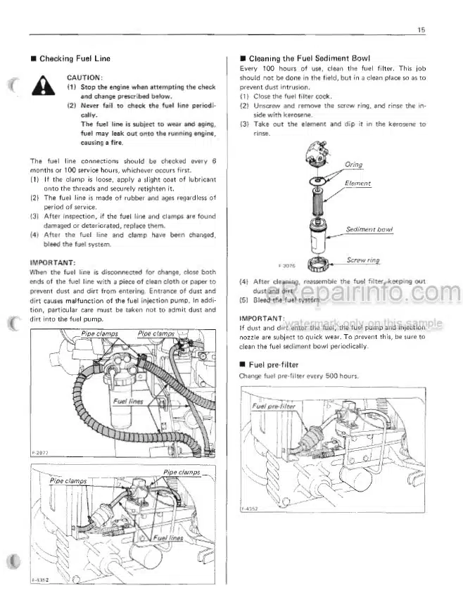 Photo 6 - Kubota G2500 G2505 Operators Manual Snowblower 70000-70228