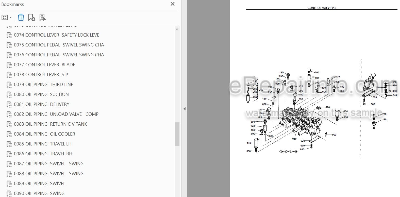 Photo 3 - Kubota KX101 Spare Parts Catalog Mini Excavator