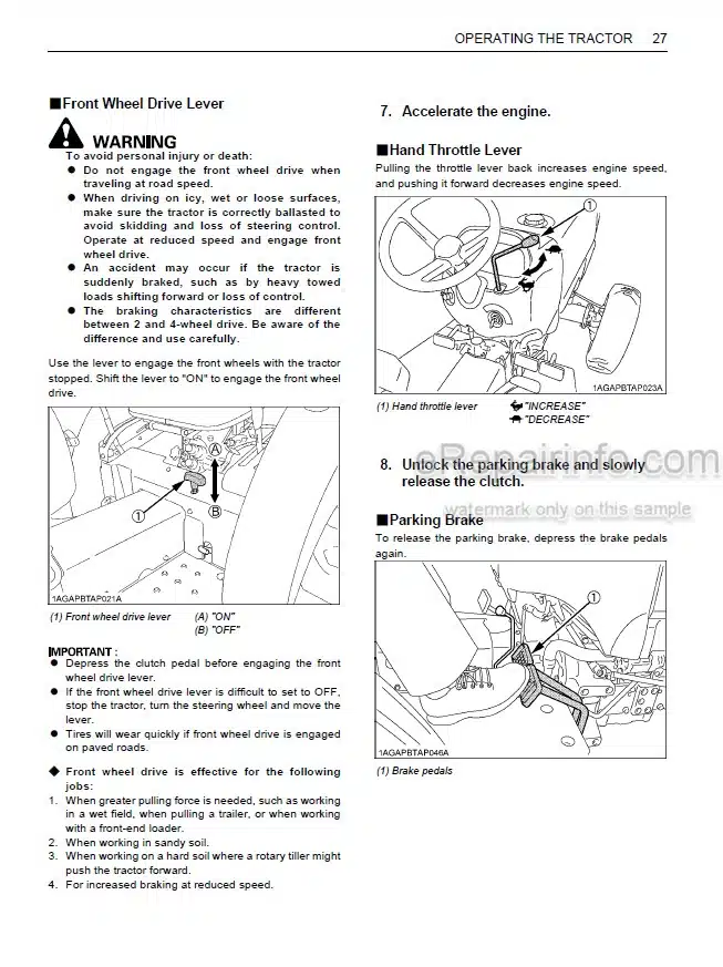 Photo 5 - Kubota L2650 L2950 L3450 L3650 Operators Manual Tractor 35080-19713