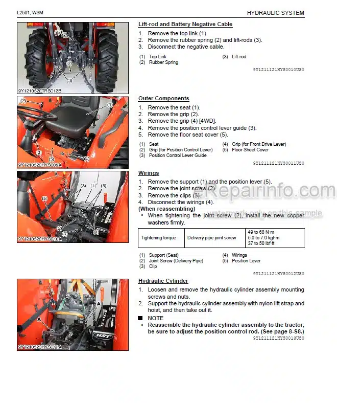 Photo 7 - Kubota L2501 Workshop Manual Tractor