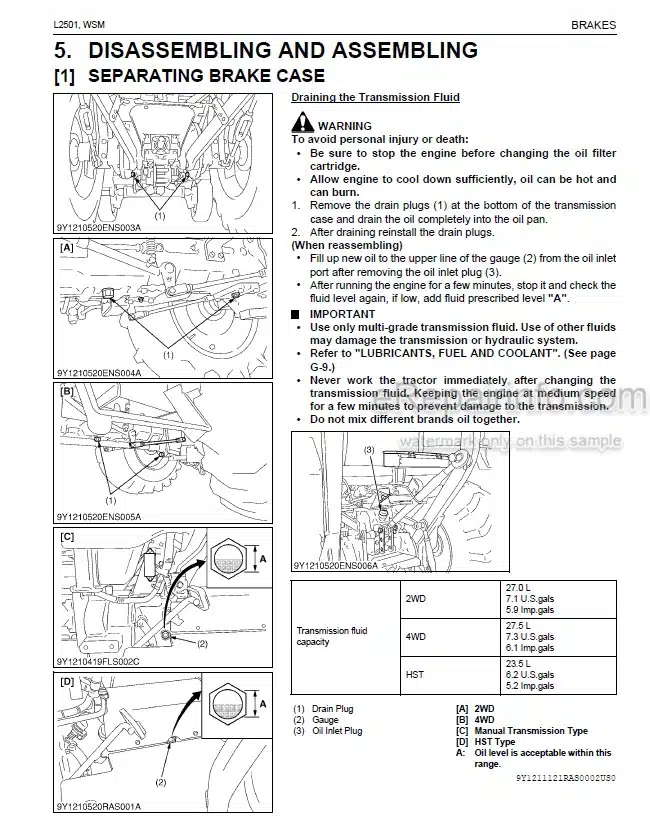 Photo 5 - Kubota L2501 Workshop Manual Tractor
