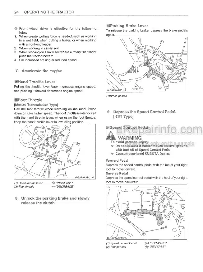 Photo 1 - Kubota L2800 L3400 Operators Manual Tractor