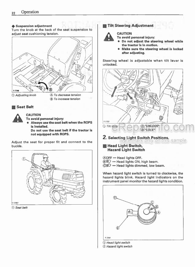 Photo 3 - Kubota L2900 L3300 L3600 L4200 Operators Manual Tractor TA040-1971-1