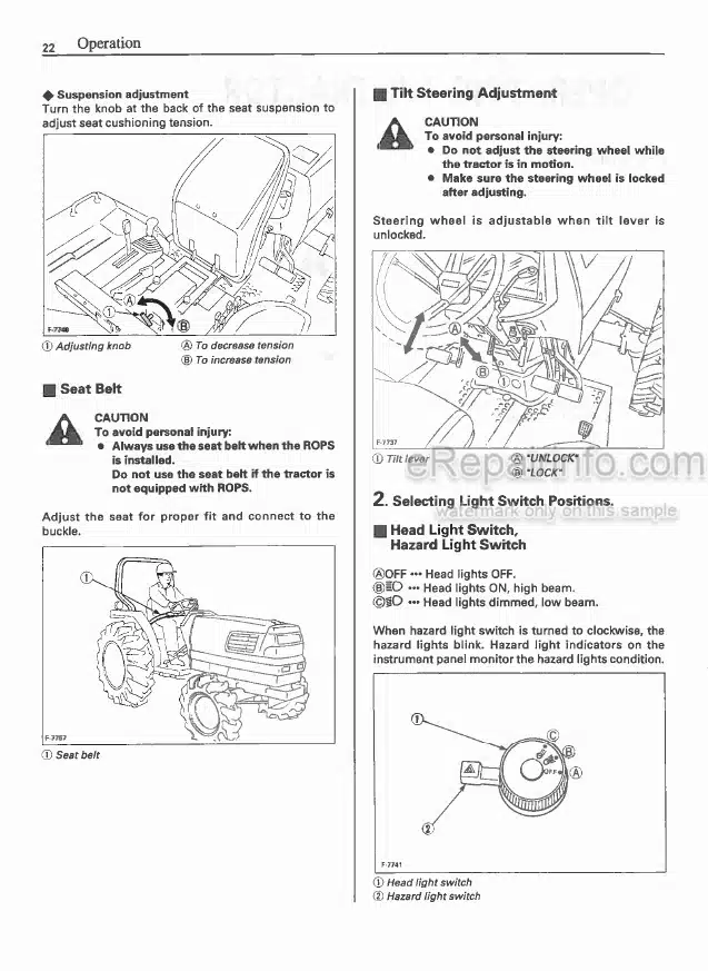 Photo 3 - Kubota L2900 L3300 L3600 L4200 Operators Manual Tractor TA040-1971-1