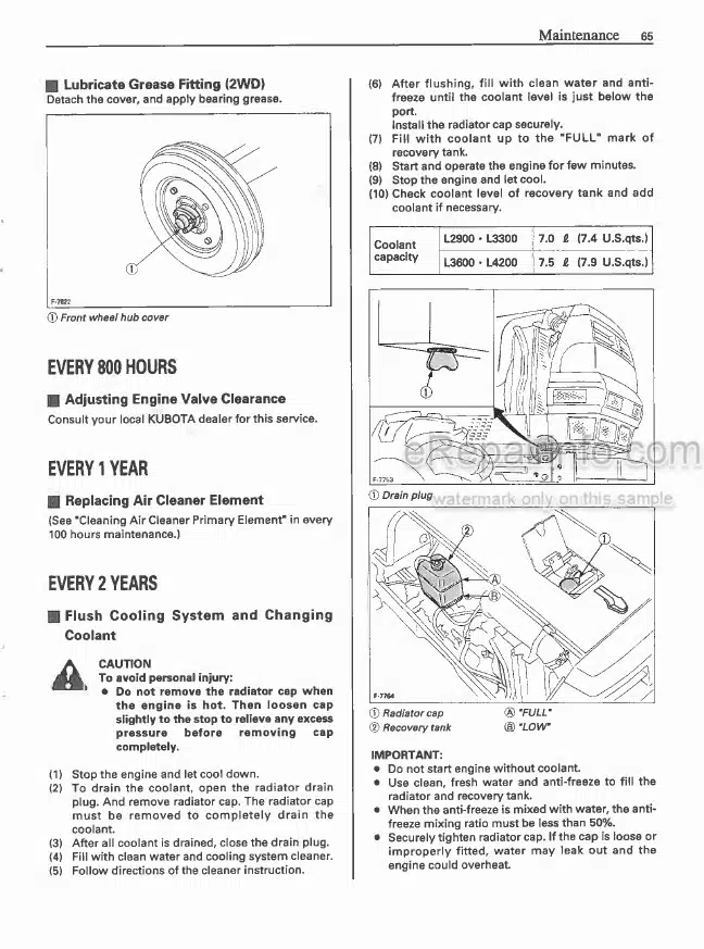 Photo 6 - Kubota L2900 L3300 L3600 L4200 Operators Manual Tractor TA040-1971-1