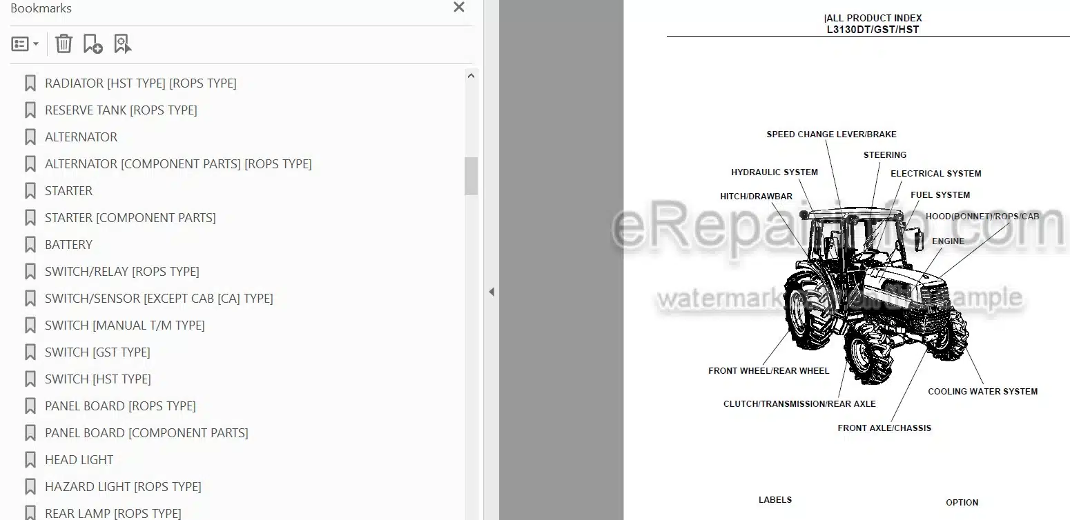 Photo 3 - Kubota L3130DT L3130GST L3130HST Parts Book Tractor