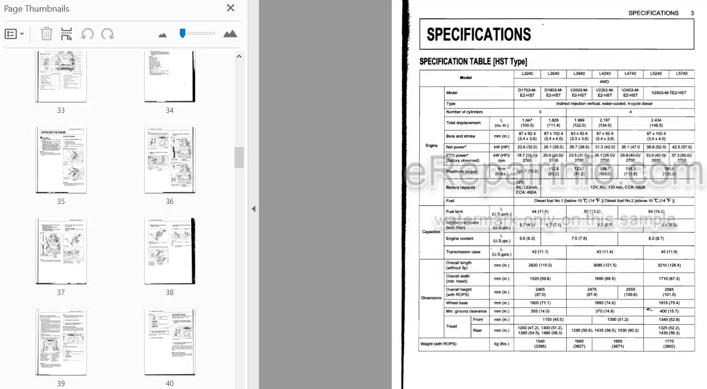 Photo 3 - Kubota L3240 To L5740 Operators Manual Tractor TD170-1971-2