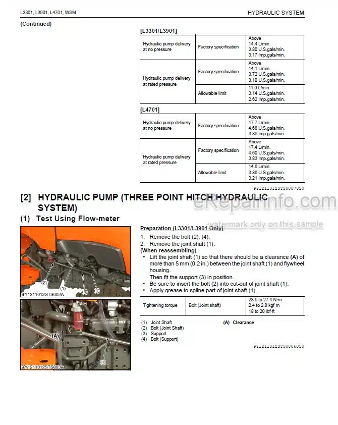 Photo 5 - Kubota L3301 L3901 L4701 Workshop Manual Tractor