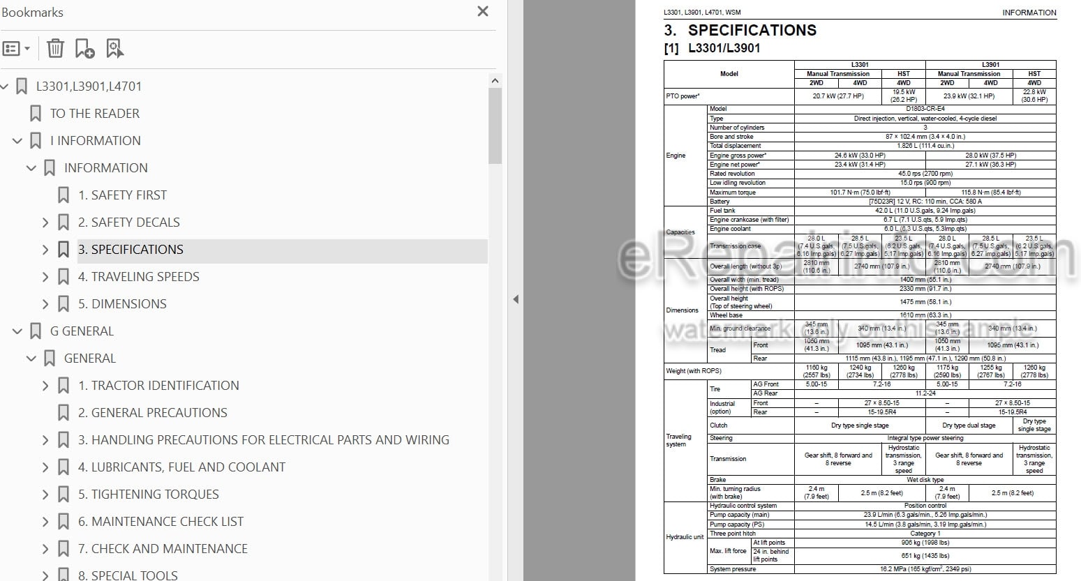Photo 4 - Kubota L3301 L3901 L4701 Workshop Manual Tractor